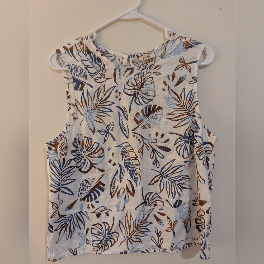 Tropical Leaf Print Tank Top